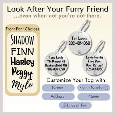 Show full view: PawFurEver Circle Personalized Dog ID Tag, Silver, Wildflower slide 5 of 10