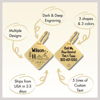 Show full view: PawFurEver Diamond Personalized Dog ID Tag, Gold, Arizona slide 7 of 10