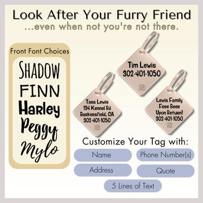 Show full view: PawFurEver Diamond Personalized Dog ID Tag, Rose Gold, Darknight slide 5 of 10