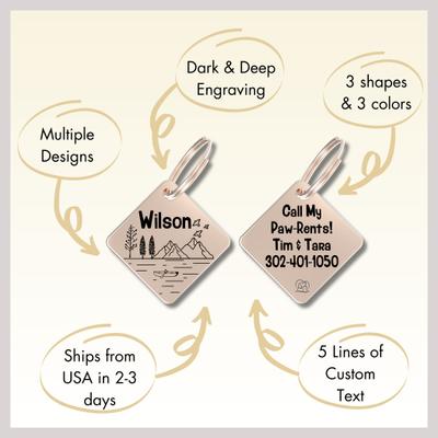 Show full view: PawFurEver Diamond Personalized Dog ID Tag, Rose Gold, Darknight slide 7 of 10