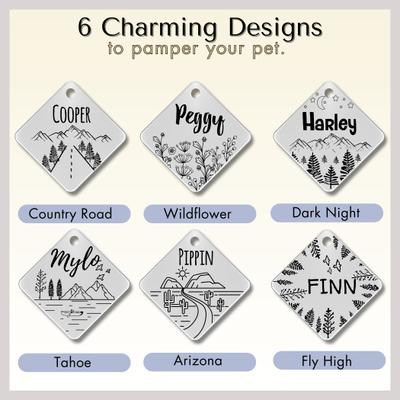 Show full view: PawFurEver Diamond Personalized Dog ID Tag, Silver, Fly High slide 6 of 10