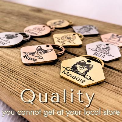 Show full view: PawFurEver Dog Breed Stainless Steel Personalized Dog ID Tag, Continental Bull, Silver slide 3 of 10