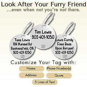 PawFurEver Dog Breed Stainless Steel Personalized Dog ID Tag, Labrador Retriever, Silver