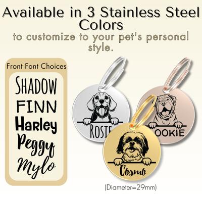 Show full view: PawFurEver Dog Breed Stainless Steel Personalized Dog ID Tag, Port Water Dog, Gold slide 5 of 10
