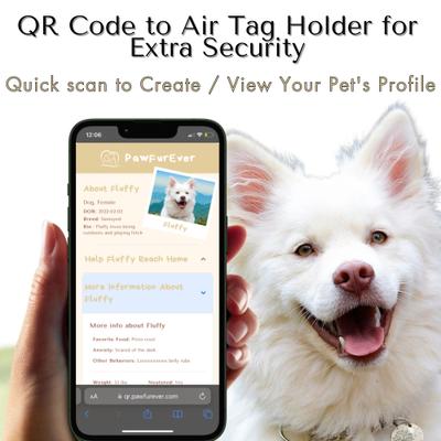 Show full view: PawFurEver Dog & Cat AirTag Holder with QR Code, Black, 1 count slide 5 of 6