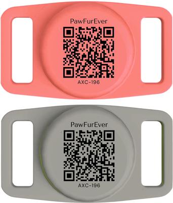 Show full view: PawFurEver Dog & Cat AirTag Holder with QR Code, Black, 2 count slide 1 of 6