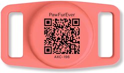 PawFurEver Dog & Cat AirTag Holder with QR Code, Red, 1 count