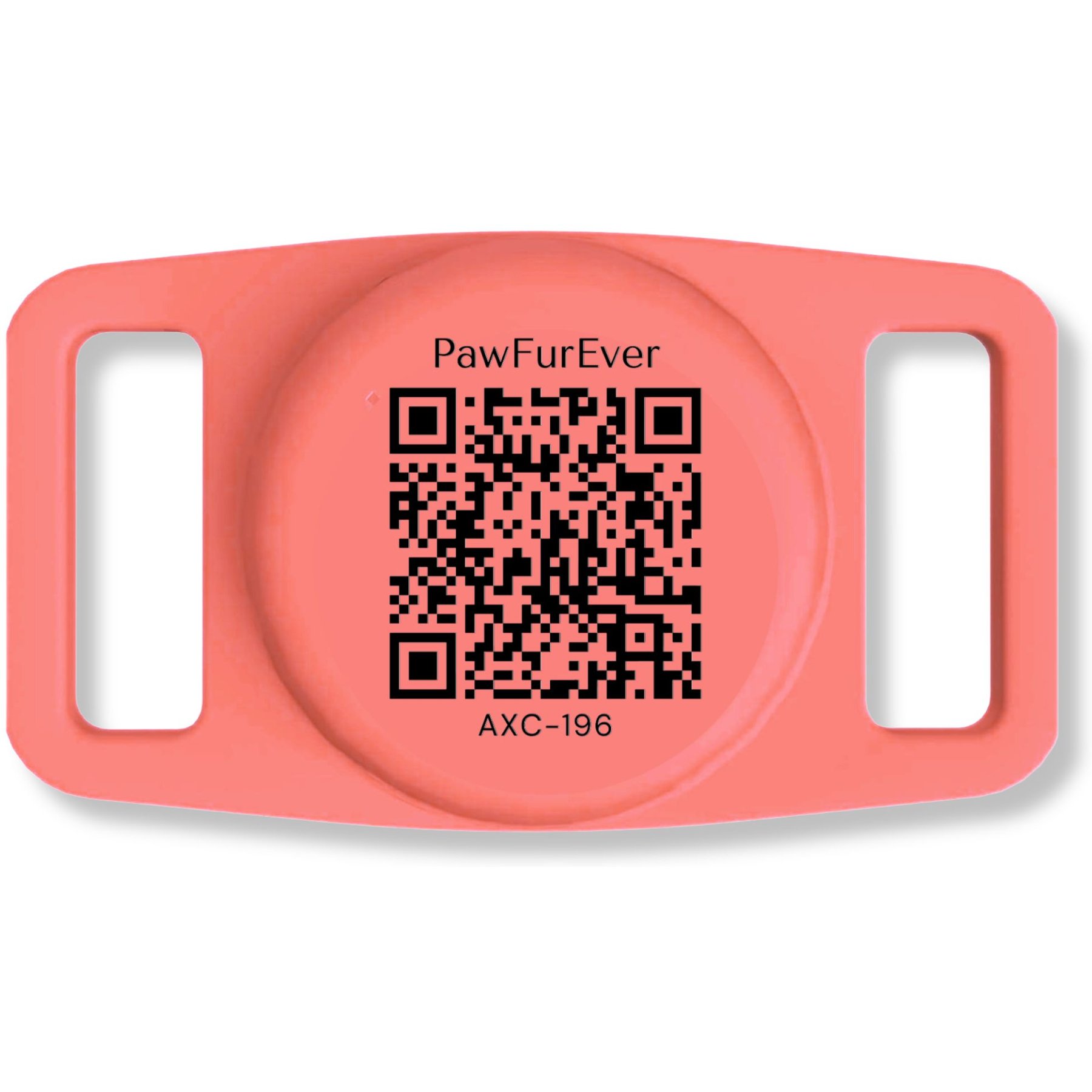 PawFurEver Dog & Cat AirTag Holder with QR Code, Red, 1 count