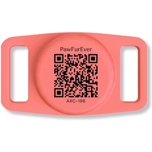 PawFurEver Dog & Cat AirTag Holder with QR Code, Red, 1 count
