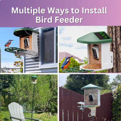 Show full view: PawFurEver Gateway to Birdwatching Bliss AI Smart Wild Bird Feeder with Camera, Green slide 6 of 10