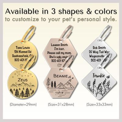 Show full view: PawFurEver Hexagon Personalized Dog ID Tag, Gold, Tahoe slide 4 of 10