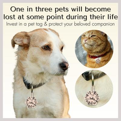 Show full view: PawFurEver Hexagon Personalized Dog ID Tag, Rose Gold, Wildflower slide 3 of 10