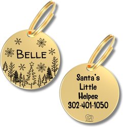 PawFurEver Christmas Holiday Dog & Cat ID Tag, Gold, Mr. Jingles