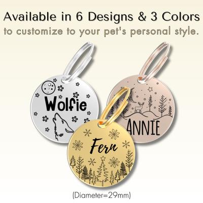 Show full view: PawFurEver Christmas Holiday Dog & Cat ID Tag, Gold, Rudy slide 3 of 8