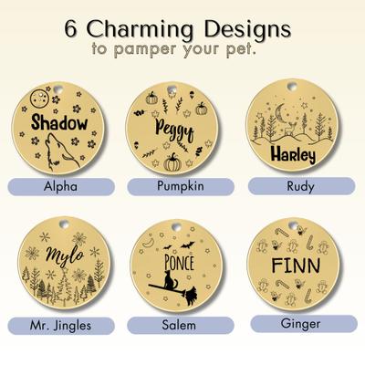 Show full view: PawFurEver Christmas Holiday Dog & Cat ID Tag, Gold, Rudy slide 4 of 8