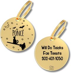PawFurEver Christmas Holiday Dog & Cat ID Tag, Gold, Salem