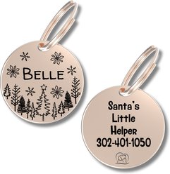 PawFurEver Christmas Holiday Dog & Cat ID Tag, Rose Gold, Mr. Jingles