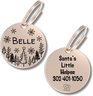 Show full view: PawFurEver Christmas Holiday Dog & Cat ID Tag, Rose Gold, Mr. Jingles slide 1 of 8