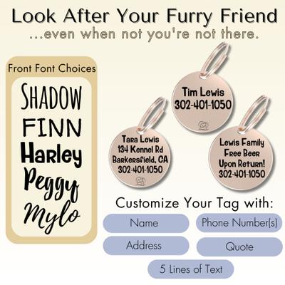 Show full view: PawFurEver Christmas Holiday Dog & Cat ID Tag, Rose Gold, Salem slide 5 of 8