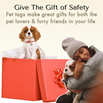 Show full view: PawFurEver Christmas Holiday Dog & Cat ID Tag, Rose Gold, Salem slide 6 of 8