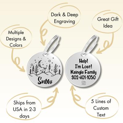 Show full view: PawFurEver Christmas Holiday Dog & Cat ID Tag, Silver, Alpha slide 8 of 9