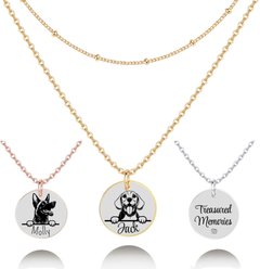 PawFurEver Personalized Dog Breed Memorial Necklace, Beagle, Gold slide 1 of 7