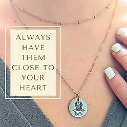 PawFurEver Personalized Dog Breed Memorial Necklace, Bernese Mountain Dog, Gold slide 2 of 7