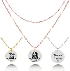 PawFurEver Personalized Dog Breed Memorial Necklace, Cocker Spaniel, Rose Gold