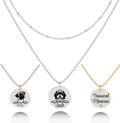 Show full view: PawFurEver Personalized Dog Breed Memorial Necklace, Port Water Dog, Silver slide 1 of 8