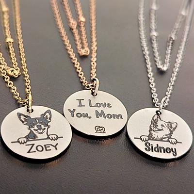 Show full view: PawFurEver Personalized Dog Breed Memorial Necklace, Port Water Dog, Silver slide 3 of 8