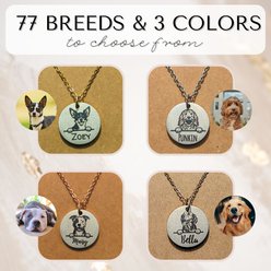 PawFurEver Personalized Dog Breed Memorial Necklace, Shih Tzu, Gold slide 2 of 7