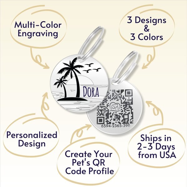 PawFurEver Personalized Engraved with QR Code Dog & Cat Tag