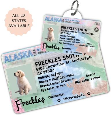 Show full view: PawFurEver Pet ID License-Style Dog Tag & Wallet Card, Alaska slide 1 of 9