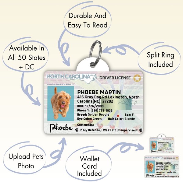 PawFurEver Pet ID License-Style Dog Tag & Wallet Card