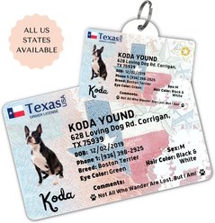 PawFurEver Pet ID License-Style Dog Tag & Wallet Card, Texas