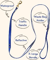 PawFurEver Reflective & Waterproof Dog Leash, Blue, 4.25-ft slide 2 of 7