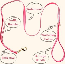 PawFurEver Reflective & Waterproof Dog Leash, Pink, 4.25-ft slide 2 of 7