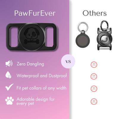 Show full view: PawFurEver Waterproof Dog & Cat Airtag Collar Holder, 2 count slide 5 of 8