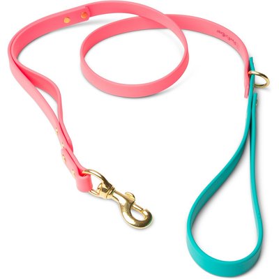PawFurEver PawFurEver Waterproof Dog Leash, Pink & Teal, 5.75-ft