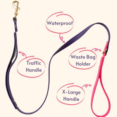 Show full view: PawFurEver Waterproof Dog Leash, Purple & Pink, 5.75-ft slide 2 of 9