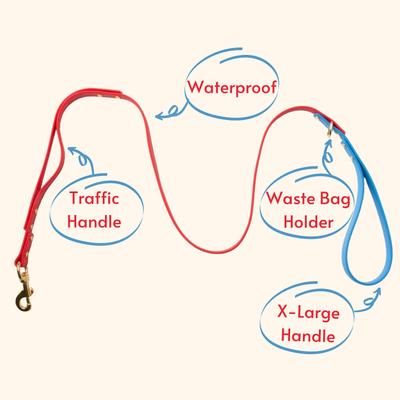 Show full view: PawFurEver Waterproof Dog Leash, Red & Blue, 5.75-ft slide 2 of 9