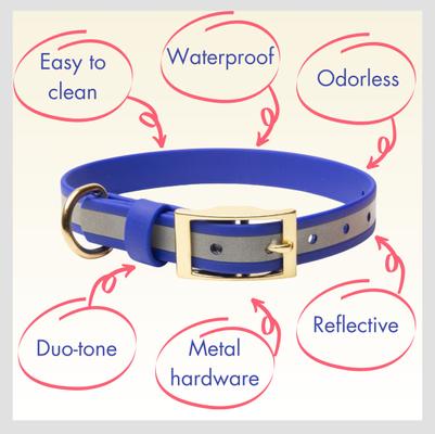 Show full view: PawFurEver's Waterproof & Odorless Dog Collar, Blue, Small slide 6 of 11