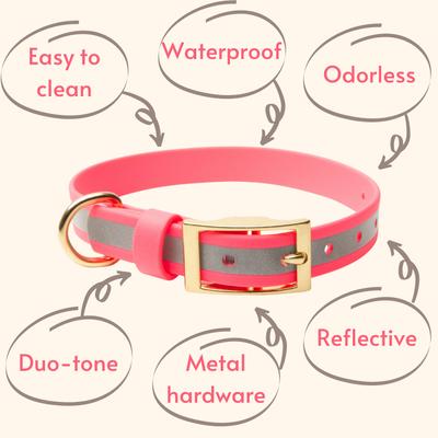 Show full view: PawFurEver's Waterproof & Odorless Dog Collar, Pink, Large slide 2 of 11