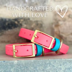 PawFurEver's Waterproof & Odorless Dog Collar, Pink & Teal, Large slide 2 of 9