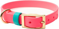 PawFurEver's Waterproof & Odorless Dog Collar, Pink & Teal, Small