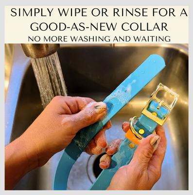 Show full view: PawFurEver's Waterproof & Odorless Dog Collar, Pink & Teal, X-Large slide 5 of 12