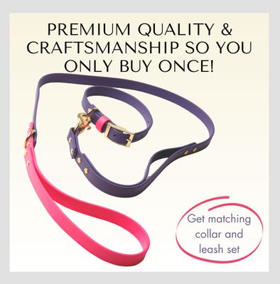 Show full view: PawFurEver's Waterproof & Odorless Dog Collar, Purple & Pink, Large slide 9 of 11