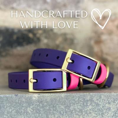 Show full view: PawFurEver's Waterproof & Odorless Dog Collar, Purple & Pink, X-Large slide 3 of 12