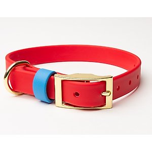 PawFurEver's Waterproof & Odorless Dog Collar, Red & Blue, Medium