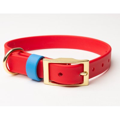 PawFurEver PawFurEver's Waterproof & Odorless Dog Collar, Red & Blue, Medium